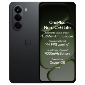 OnePlus Nord CE6 Lite | 6GB+128GB | Hyper Black | Segment's Fastest Dimensity 7400 Apex Processor | 7000mAh Battery | Segment's Highest 144Hz Refresh Rate | 50MP Main Camera, 4K Video Recording